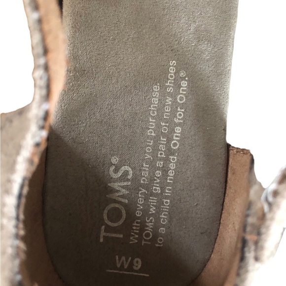 Toms Cork Wedge Suede Sandal Sz. W9 Taupe Ankle Strap Summer Casual Preppy - Picture 5 of 6